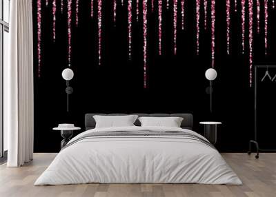 Red Christmas garland on a black background. Festive background. eps 10 Wall mural