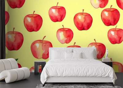 Seamless pattern of apple Wall mural