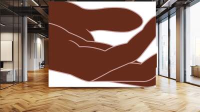 Female African American black hand holding banner. treatment concept. care Wall mural