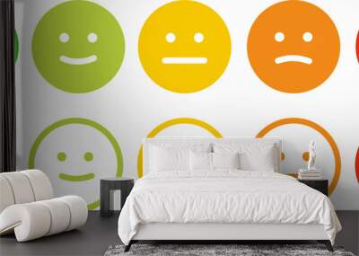 Five facial expression of feedback icon. Rating satisfaction vector illustration Wall mural