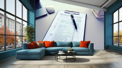 1040 tax return paper In office Wall mural