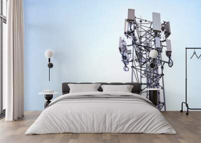 tower antennas Telecommunication cell phone, radio transmitters of cellular 5g 4g mobile and smartphones Wall mural