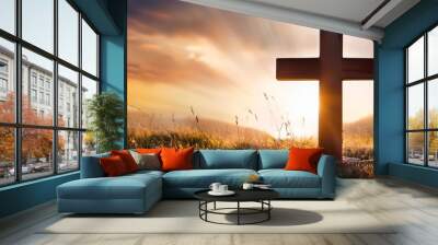 christian background god religion cross religious symbol Wall mural