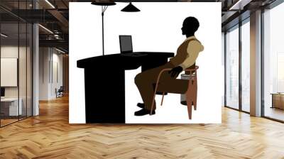 African American Male Business Silhouette Wall mural