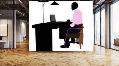 African American Male Business Silhouette Wall mural