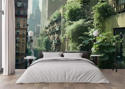 Greenery and City Wall mural