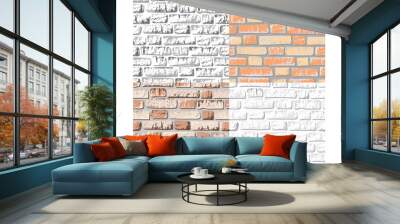 set of backgrounds with the texture of the old brick in different colors Wall mural