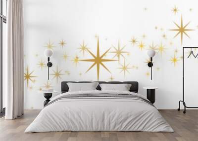 Golden star banner wave vector clip art illustration, sparkling design element for the holidays Wall mural