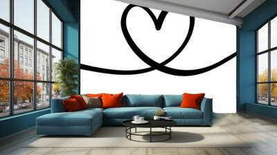 Heart line art decorative element, elegant, valentine banner design Wall mural