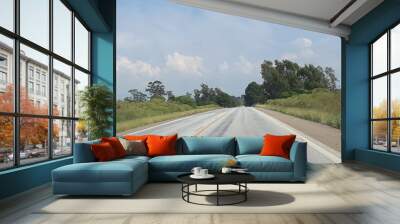 road and blue sky Wall mural