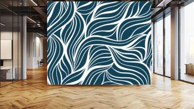 Waves seamless pattern. Vector illustration with sea waves. Sea style souvenirs. For pattern fills, wallpaper, print for clothers, wrapping paper Wall mural