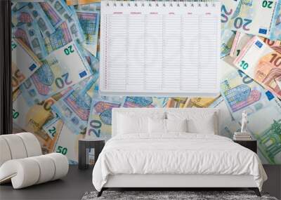 Planning and calculating some investment in Euro currency Wall mural