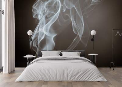 Spooky white smoke with face Wall mural