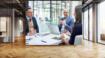 Defining the steps to success. Cropped shot of businesspeople having a meeting in a modern office. Wall mural