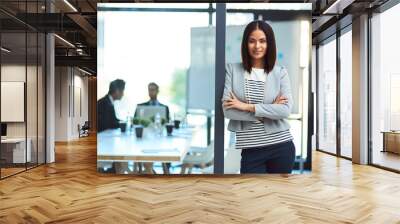 Know your skills, be confident in business. Portrait of a beautiful young businesswoman in the workplace. Wall mural