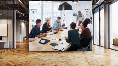 Talking it out around the boardroom table Wall mural