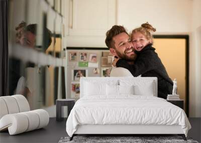 We dont need anything but each other. Cropped shot of a father and daughter bonding together at home. Wall mural