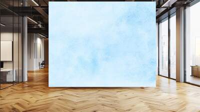 Abstract gradient light sky blue shades watercolor background on white paper texture. Aquarelle painted textured canvas design for grunge cards, vintage templates. Paint hand drawn illustration Wall mural