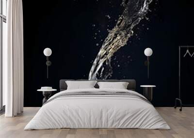 A water splash hitting the black background, in the style of animated gifs Wall mural