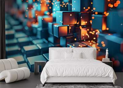 abstact graphic blackground for digital, wave, investment, digital or business concept. Wall mural