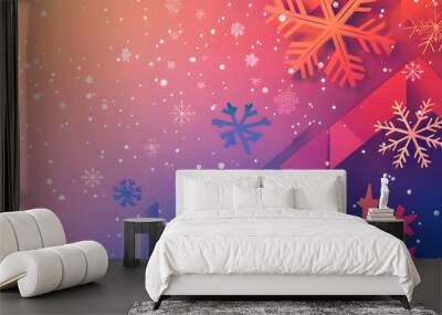 Christmas and New Year-themed graphic backgrounds for cards Wall mural