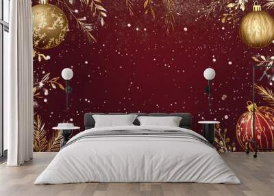 Christmas and New Year-themed graphic backgrounds for cards Wall mural