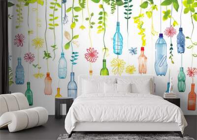 recycle and reuse products concept to keep the world green. Wall mural