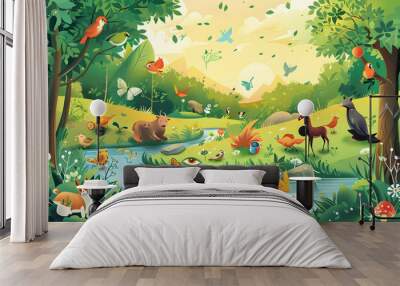 recycle and reuse products concept to keep the world green. Wall mural