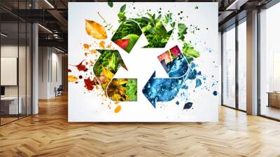 recycle and reuse products concept to keep the world green. Wall mural