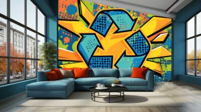 recycle and reuse products concept to keep the world green. Wall mural