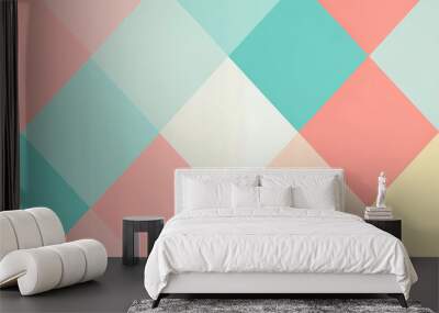 Pastel color pattern two colors. Geometric pastel colorful background. Organic and geometric shaped and beautiful soft colors Wall mural