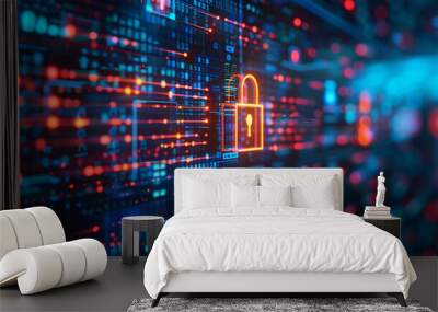 Cybersecurity and information or network protection. Future technology web services for business and internet project	
 Wall mural