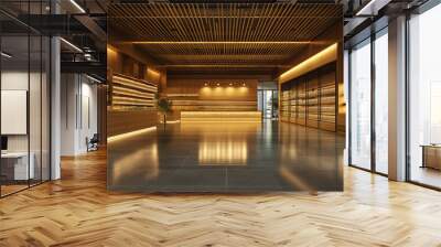 
Interior of an empty modern grocery store in Asia Wall mural