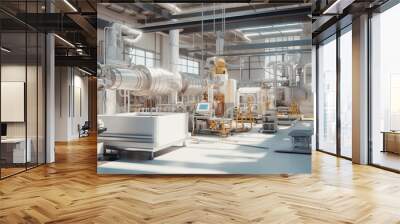 Machine technology industrial factory plant modern equipment line production manufacture Wall mural