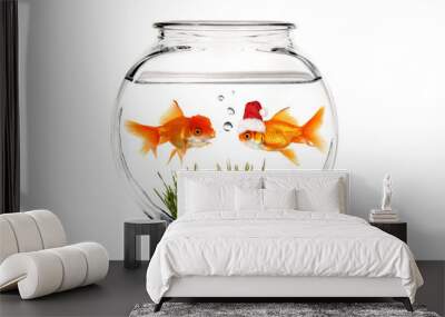 Goldfish Telling Santa What He Wants for Christmas Wall mural