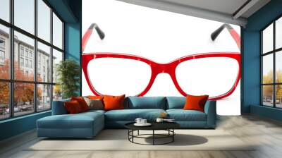 Red eye glasses on white background Wall mural