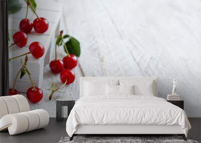 Fresh sour cherries Wall mural