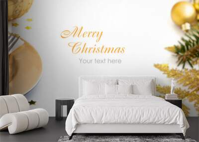 golden christmas decor Wall mural