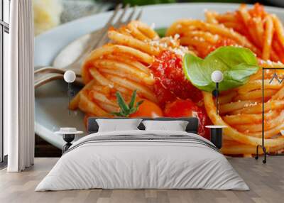 spaghetti pasta with tomato sauce Wall mural