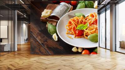 Spaghetti pasta with tomato sauce Wall mural