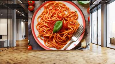 Spaghetti pasta with tomato sauce Wall mural