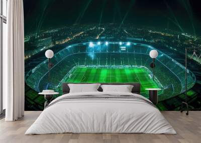 Aerial view of the full stadium at night Wall mural