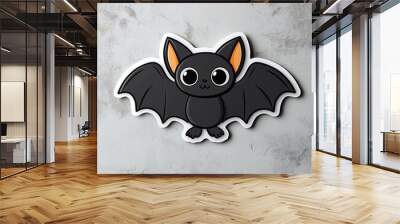 Cute cartoon halloween black baton autumn background. Halloween sticker Wall mural