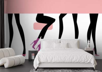 Female feet set Wall mural