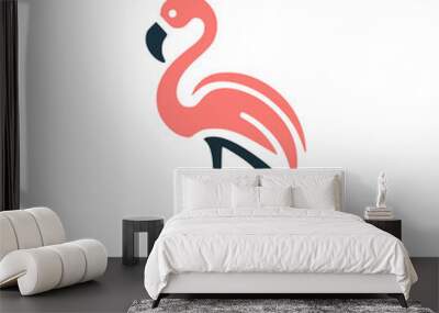 beautiful flamingo bird animal logo vector illustration template design Wall mural