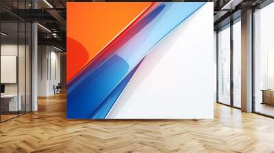 Abstract 3D three-dimensional white background with red and blue elements with colored glass effect. A design element. Wall mural