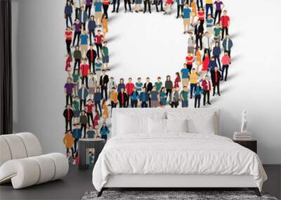 group  people  shape letter P  Wall mural