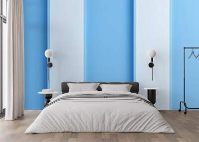 A blue and white background with a blue line  Wall mural