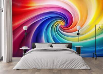 Rainbow spiral waves Wall mural