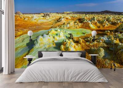 danakil depression dallol volcano colorful acid sulfur lake Wall mural